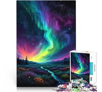 puzzle 2000 pezzi per adulti Cielo aurora arcobaleno Difficile da completare ma divertente e umoristico Lista dei desideri con Babbo Natale 70x100cm