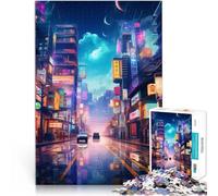 puzzle 2000 pezzi per adulti Città del futuro cibernetico Giocattolo educativo per l'apprendimento con poster abbinato e foglio di quiz 70x100cm