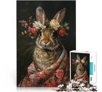 puzzle 2000 pezzi per adulti Coniglio con fiori per il giocattolo di sfida del gioco educativo Gioco educativo per compleanno e Natale 70x100cm