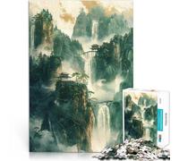 puzzle 2000 pezzi per adulti Decorazione a cascata in oro Gioco impegnativo e gioco in famiglia Decorazioni e regali unici per la casa 70x100cm