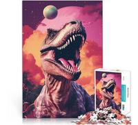 puzzle 2000 pezzi per adulti Dinosauro T Rex retrò Giocattolo educativo intellettuale decomprimente Lista dei desideri con Babbo Natale 70x100cm