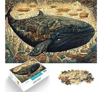 Puzzle 2000 pezzi per adulti Dipinto astratto Balena Fatto di cartone per età 14+ Giochi educativi Regali di Babbo Natale segreto misurare：70x100cm
