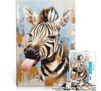 puzzle 2000 pezzi per adulti Dipinto di zebra giocoso per il giocattolo di sfida del gioco educativo Regalo di compleanno, regali, arte murale 70x100cm