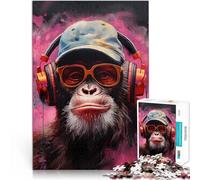 puzzle 2000 pezzi per adulti DJ Monkey con le cuffie Difficile da completare ma divertente e umoristico perché è ideale come regalo per tutta la famiglia 70x100cm