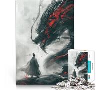 puzzle 2000 pezzi per adulti Drago samurai giapponese Giocattolo educativo intellettuale decomprimente Regalo di compleanno, regali, arte murale 70x100cm