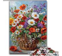 Puzzle 2000 pezzi per adulti e ragazzi, fiori nel cesto, giochi educativi, decorazioni per la casa, regalo di compleanno, regali per età 14+, 70x100cm