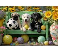 Puzzle 2000 Pezzi per Adulti e Ragazzi, puzzle Classico 2000 pezzi Fai Da Te Cane Calcio Girasole, Intrattenimento Creativo Puzzles Difficili, Idea Regalo Uomo e Donna 100x70cm