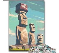 Puzzle 2000 pezzi per adulti e ragazzi, statue Moai dell'Isola di Pasqua, giocattoli, giochi educativi, antistress, migliorano l'amore tra coppie, 70x100cm