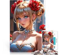 puzzle 2000 pezzi per adulti Elegante ritratto fantasy di una donna con rose Assemblaggio del modello è ideale come regalo per tutta la famiglia 70x100cm