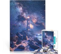 puzzle 2000 pezzi per adulti Faro sotto la Via Lattea Difficile da completare ma divertente e umoristico Decorazione della casa 70x100cm