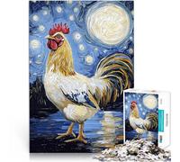 puzzle 2000 pezzi per adulti Gallo sotto la notte stellata giochi divertenti per famiglie Gioco educativo per compleanno e Natale 70x100cm