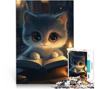 puzzle 2000 pezzi per adulti Gatto carino che legge a lume di candela Giochi Giocattoli Regalo Adatto per la decorazione del desktop 70x100cm