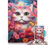 Puzzle 2000 pezzi per Adulti Gatto con decorazione Murale Puzzle Fiore Migliorare l'amore Tra Coppie 27,56 "x 39,37" per Adolescenti da 14 Anni e Più