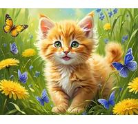 Puzzle 2000 pezzi per Adulti Gatto dell'erba verde, 100x70cm Puzzle Impossibile e Difficili, Puzzles Decorativo per Soggiorno e Camera, Idea Regalo per Amanti dei Puzzle