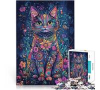 puzzle 2000 pezzi per adulti Gatto eclettico boho Difficile da completare ma divertente e umoristico Adatto per la decorazione del desktop 70x100cm