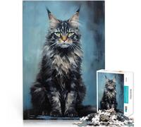 puzzle 2000 pezzi per adulti gatto Maine Coon per il giocattolo di sfida del gioco educativo con poster abbinato e foglio di quiz 70x100cm