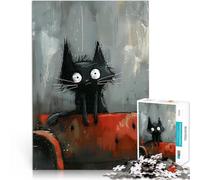 puzzle 2000 pezzi per adulti gatto nero sul divano Giocattoli educativi per l'apprendimento Giochi per famiglie gioco di sfida unico 70x100cm