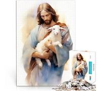 puzzle 2000 pezzi per adulti Gesù Cristo - Il Buon Pastore giocattoli educativi per l'apprendimento con poster abbinato e foglio di quiz 70x100cm