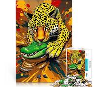 puzzle 2000 pezzi per adulti Giaguaro contro alligatore Giocattolo educativo per l'apprendimento Gioco educativo per compleanno e Natale 70x100cm