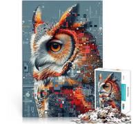 puzzle 2000 pezzi per adulti Il gufo pixelato Antistress Vacanza in patria Uccidere il tempo Migliorare l'amore tra le coppie 70x100cm