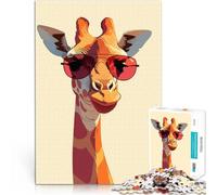 puzzle 2000 pezzi per adulti Illustrazione artistica minimalista di una giraffa con tonalità fredde Sfida difficile decorazione murale 70x100cm