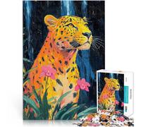 puzzle 2000 pezzi per adulti Leopardo con orchidee per il giocattolo di sfida del gioco educativo è ideale come regalo per tutta la famiglia 70x100cm