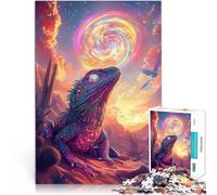 puzzle 2000 pezzi per adulti Lucertola che osserva l'Orbe Cosmico Gioco a quiz con pezzi completamente interconnessi di forma casuale 70x100cm