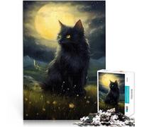 puzzle 2000 pezzi per adulti luna del gatto nero per il giocattolo di sfida del gioco educativo con poster abbinato e foglio di quiz 70x100cm
