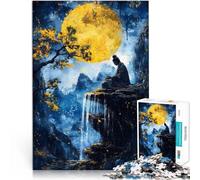 puzzle 2000 pezzi per adulti Meditazione Zen sotto la luna piena Difficile e sfidante con pezzi completamente interconnessi di forma casuale 70x100cm