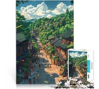 puzzle 2000 pezzi per adulti Passeggiata in città di montagna Sfida di gioco educativo giocattolo Collezione di artisti, Belle arti 70x100cm