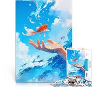 puzzle 2000 pezzi per adulti Pesci rossi nel cielo blu Giocattoli educativi per l'apprendimento Giochi per famiglie Opera d'arte 70x100cm