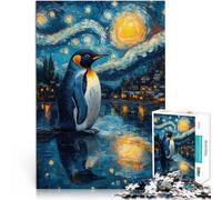 Puzzle 2000 pezzi per adulti “Pinguino sotto la notte stellata” Fatto di carta,per età 14+ Decorazione della casa con poster e foglio del quiz abbinati。misurare:70x100cm/27.5x39.3pollice