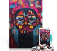 puzzle 2000 pezzi per adulti Pop Art Astratto Volto Caleidoscopio Ritratto Antistress Sfida difficile Lista dei desideri con Babbo Natale 70x100cm