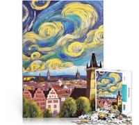 puzzle 2000 pezzi per adulti Praga in stile Van Gogh Difficile da completare ma divertente e umoristico Gioco educativo per compleanno e Natale 70x100cm