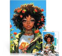 puzzle 2000 pezzi per adulti Ragazza anime dalla pelle marrone giochi divertenti per famiglie Lista dei desideri con Babbo Natale 70x100cm
