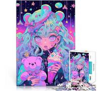 puzzle 2000 pezzi per adulti Ragazza anime kawaii con orsacchiotto Taglio di precisione Decorazione murale Regali unici per compleanno e Natale 70x100cm