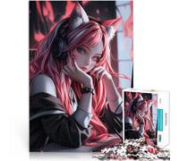 puzzle 2000 pezzi per adulti Ragazza Gamer Carina Kawaii Gioco di famiglia antistress sfida difficile Lista dei desideri con Babbo Natale 70x100cm