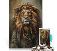 puzzle 2000 pezzi per adulti “Reggae giamaicano Rasta Lion” Fatto di carta,Adatto a persone dai 14 anni in su Gara di velocità a mano Regalo per i compleanni。misurare:70x100cm/27.5x39.3pollice