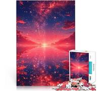 puzzle 2000 pezzi per adulti Riflessi rossi nel cielo stellato Giocattolo educativo antistress Lista dei desideri con Babbo Natale 70x100cm