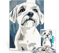puzzle 2000 pezzi per adulti Ritratto di cane maltese bianco Per il divertimento in famiglia con poster abbinato e foglio di quiz 70x100cm