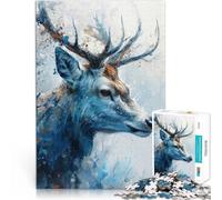 puzzle 2000 pezzi per adulti Ritratto di cervo blu Antistress Vacanza in patria Uccidere il tempo perché è ideale come regalo per tutta la famiglia 70x100cm