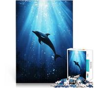 puzzle 2000 pezzi per adulti Silhouette di delfino sott'acqua Vacanza a casa: uccidere il tempo con poster abbinato e foglio di quiz 70x100cm