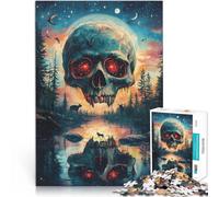 puzzle 2000 pezzi per adulti Teschio con occhi luminosi Giochi educativi Decorazione della casa Migliorare l'amore tra le coppie 70x100cm