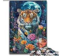 Puzzle 2000 pezzi per adulti Tigre sotto la luna Gioco educativo per famiglie con pezzi completamente interconnessi di forma casuale 70x100cm