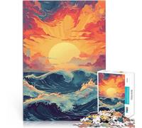 puzzle 2000 pezzi per adulti Tramonto sulle onde dell'oceano in Giappone Giochi educativi Gioco educativo per compleanno e Natale 70x100cm