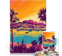 puzzle 2000 pezzi per adulti Tramonto viola Cannes Francia Arte minimalista Gioco intellettuale Adatto per la decorazione del desktop 70x100cm