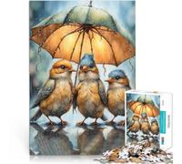 puzzle 2000 pezzi per adulti Tre uccelli sotto l'ombrello Vacanza a casa: uccidere il tempo con poster abbinato e foglio di quiz 70x100cm