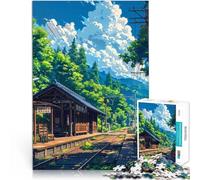 puzzle 2000 pezzi per adulti Treno della stazione forestale Giocattoli di gioco impegnativi Adatto per la decorazione del desktop 70x100cm