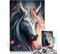 Puzzle 2000 pezzi per adulti Unicorno carino Fatto di carta，Adatto a partire dai 14 anni Gara di velocità a mano Un'opera d'arte。misurare：70x100cm/27.5x39.3pollice