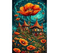 Puzzle 2000 Pezzi, Puzzle per Adulti Castello Papaveri 100x70 cm, Impossibile Difficile Puzzles Impegnativo Come Regalo e Decorazione per Pareti